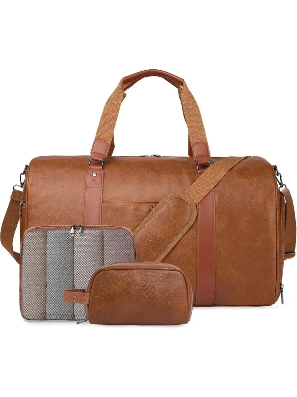 Versatile 3-in-1 Leather Duffle Bag for Travel, Gym, & Weekend Getaways